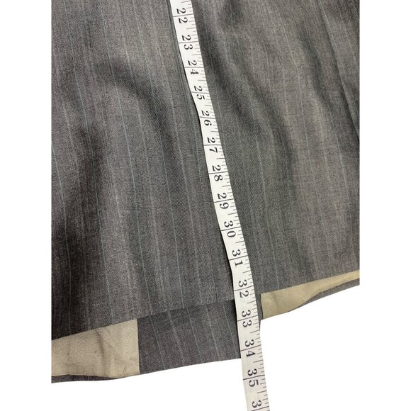 Adams Row Mens Gray Pinstripe Double-Breasted Suit 42R Jacket & 34x32 Pants DH18 - Picture 15 of 16